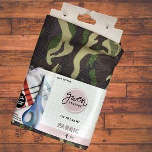 Gwen Studios 1/2 Yard fabric 100% cotton Green Camo